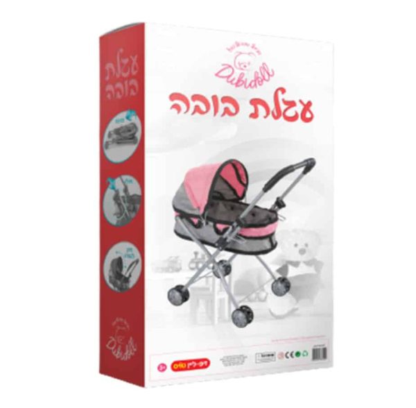 עגלת בובה שכיבה 4 גלגלים